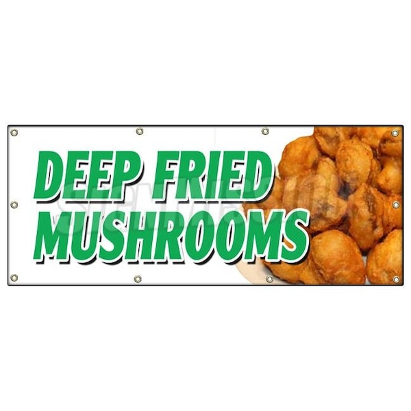 DEEP FRIED MUSHROOMS BANNER SIGN stuffed beer battered pickles snack